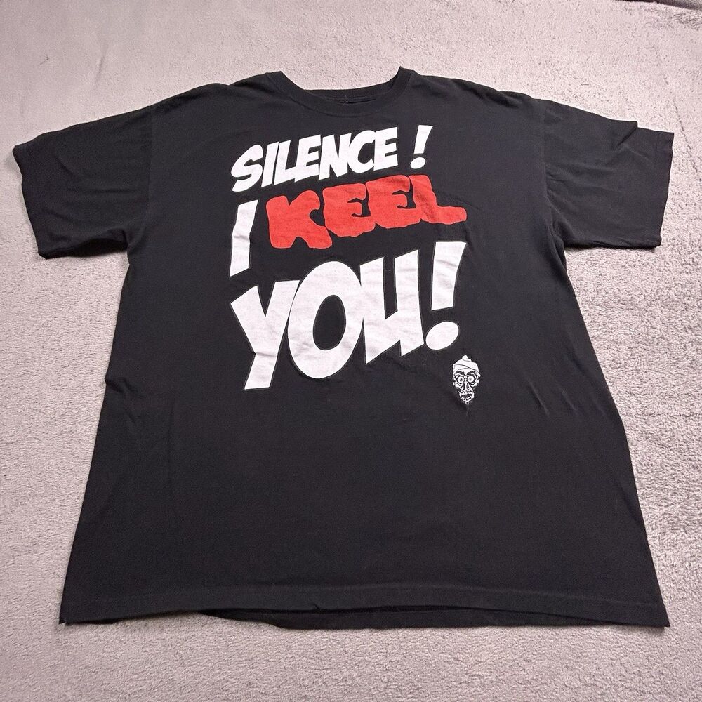 The Jeff Dunham Show T-Shirt Men’s Large Black Graphic Tee Silence I Keel You
